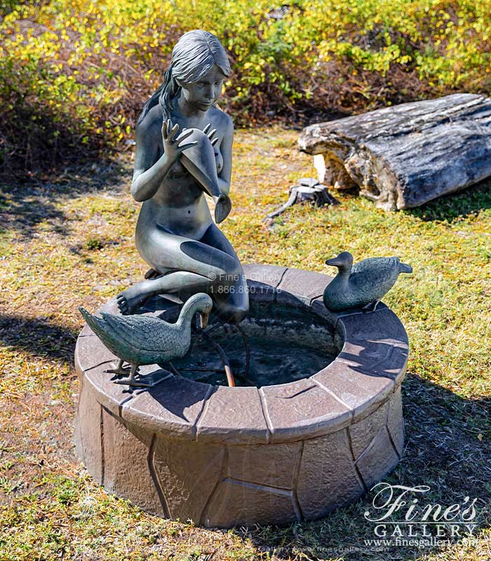 Bronze Fountain Lady Pouring Water