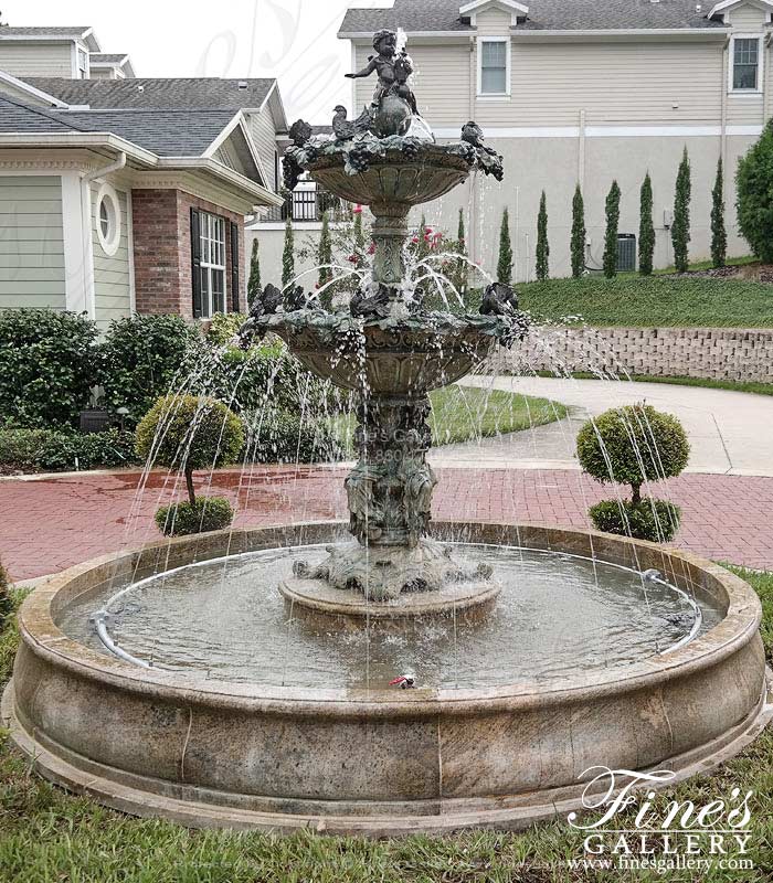 Bronze Fountain with Cherubs & Angels