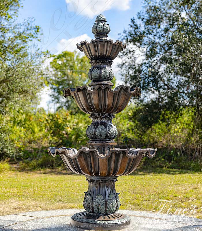 Three Tier Bronze Fountain