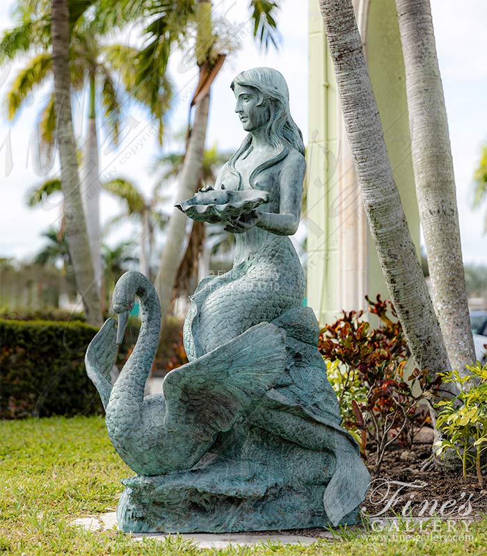 Bronze Mermaid Fountain Patina