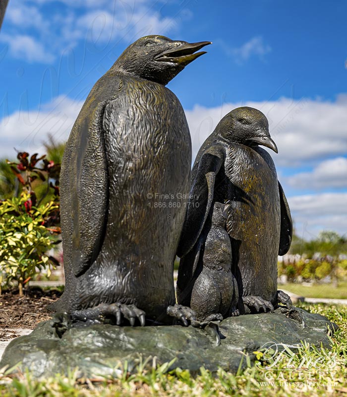 Penguin Family Bronze Fountain