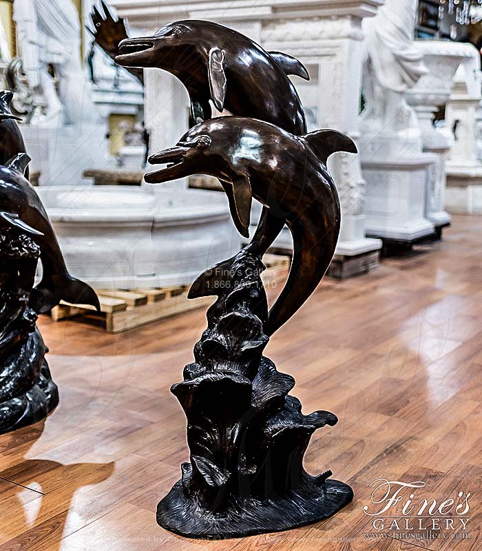 Bronze Two Dolphins Fountain