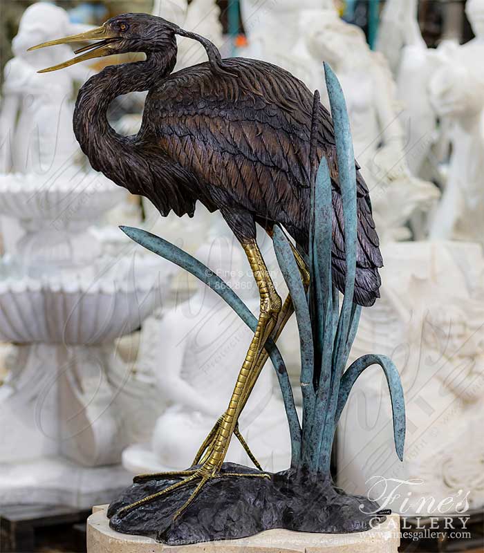 Bronze Heron Fountain