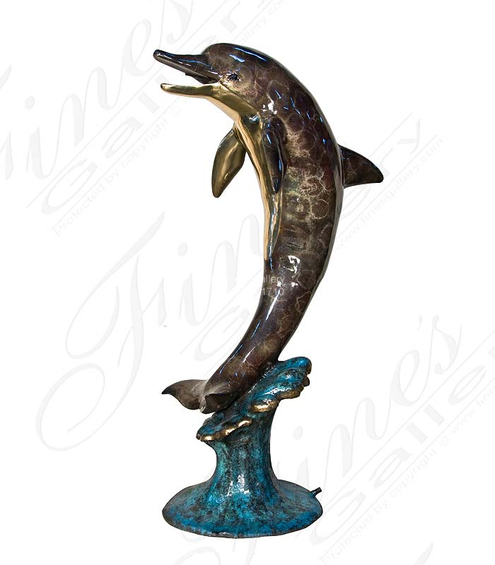 Enamel Bronze Dolphin Fountain