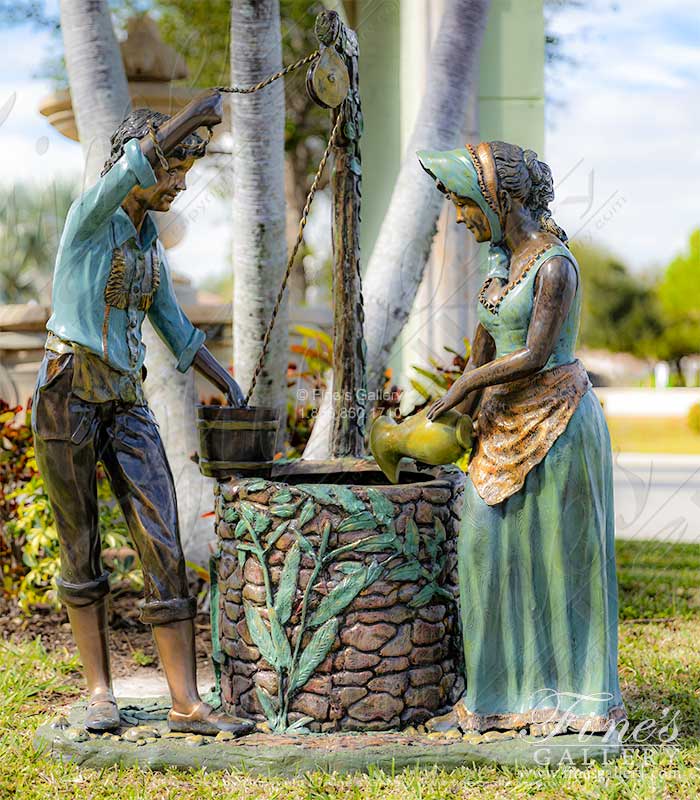 Young Couple At the Well in Bronze