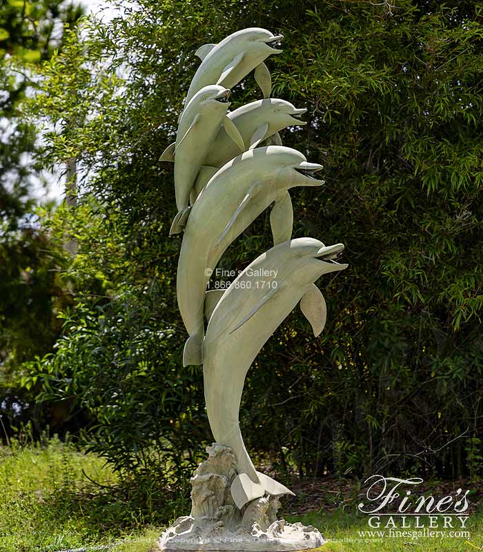 Antique Patina Five Dolphin Fountain Feature