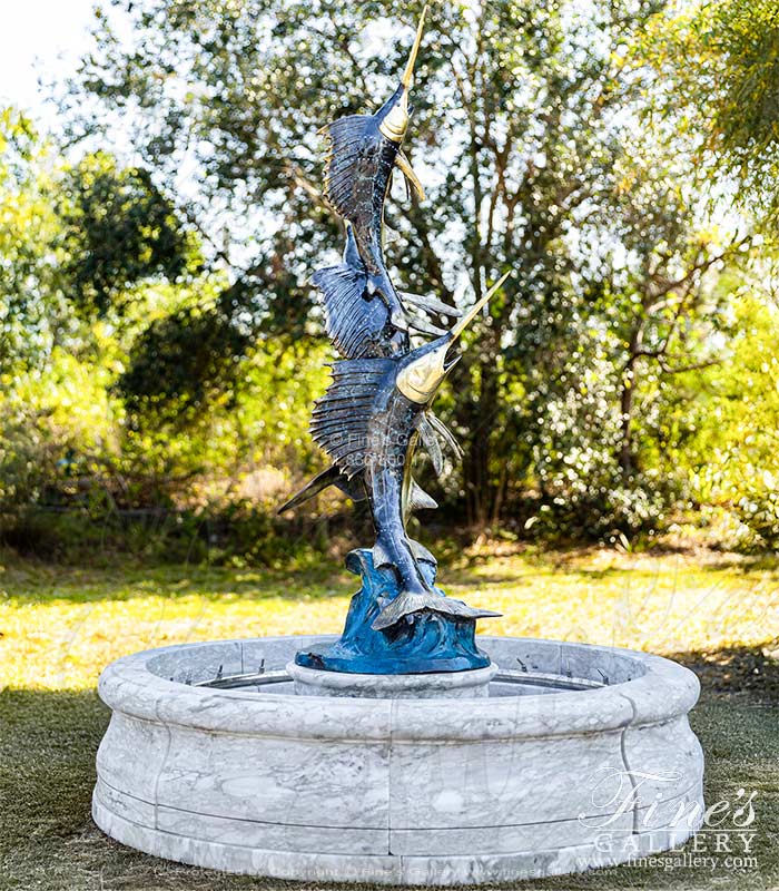 A Trio of Sailfish in Bronze