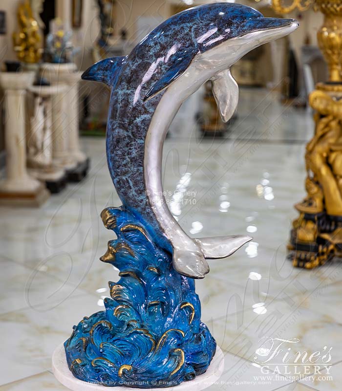 Single Bronze Dolphin Fountain