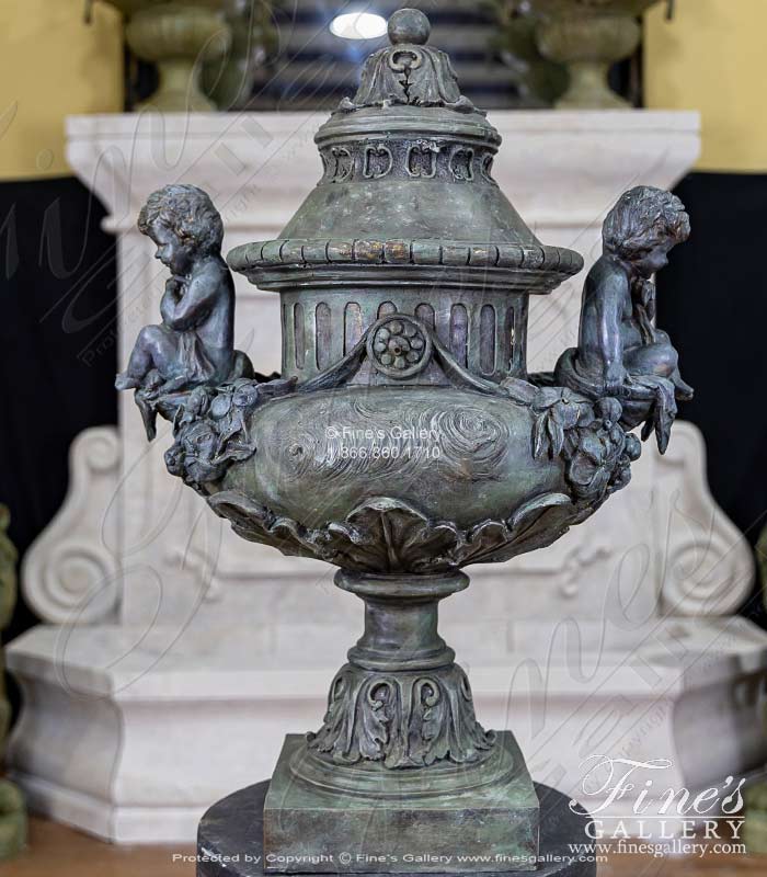 Classic Cherub Themed Urn