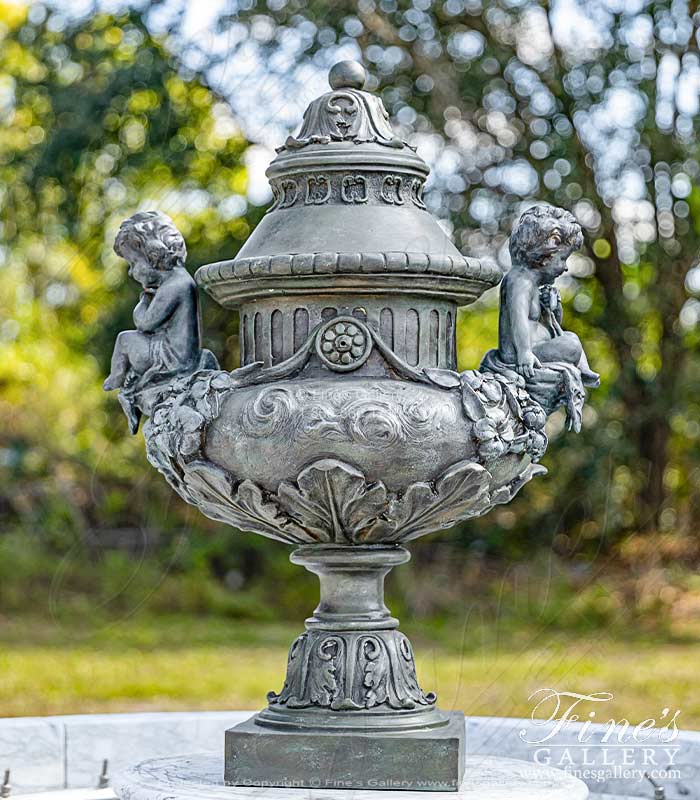 Classic Cherub Themed Urn