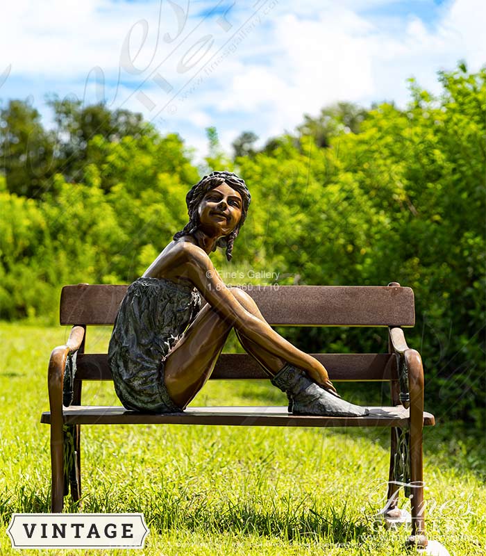 Girl on Park Bench in Museum Quality Bronze