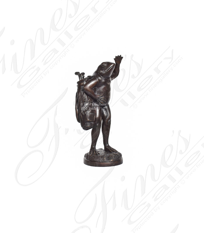 Bronze Frog Golfer Statue