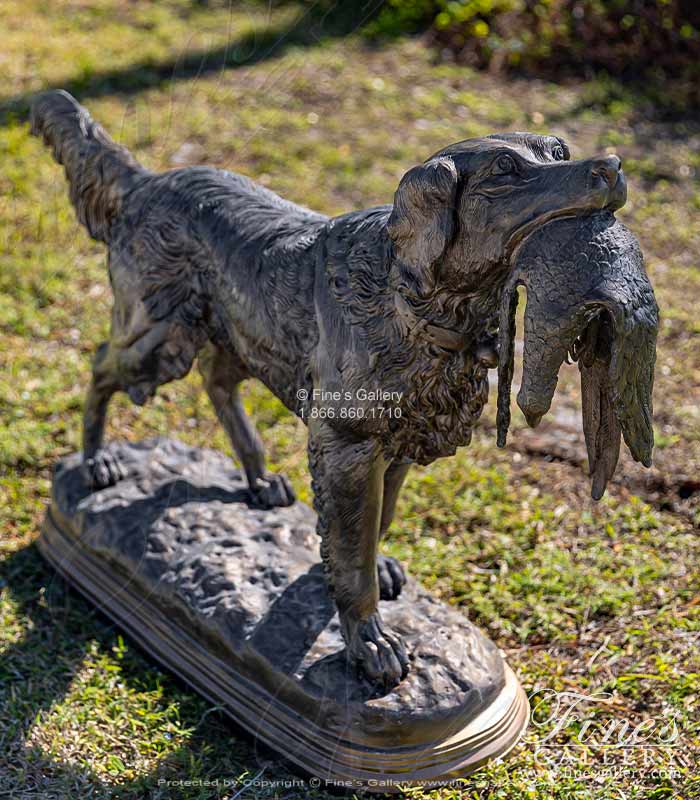 Bronze Dog with Pheasant Statu