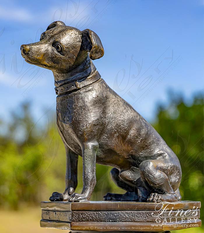 Toy Fox Terrier Bronze Statue