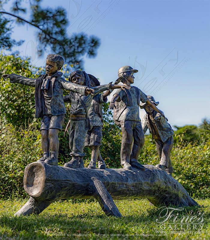 Five Kids On Tree Stump