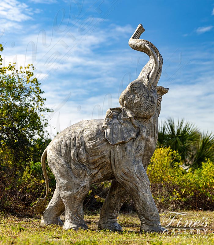 Trunk Up Bronze Elephant Statue