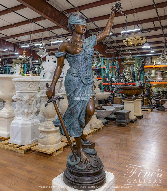 84 Inch Tall Lady of Justice in Bronze