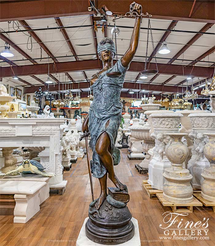 84 Inch Tall Lady of Justice in Bronze