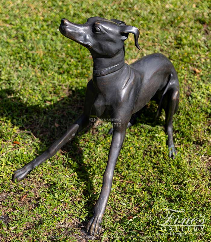 Vintage Playful Pup Statue in Bronze