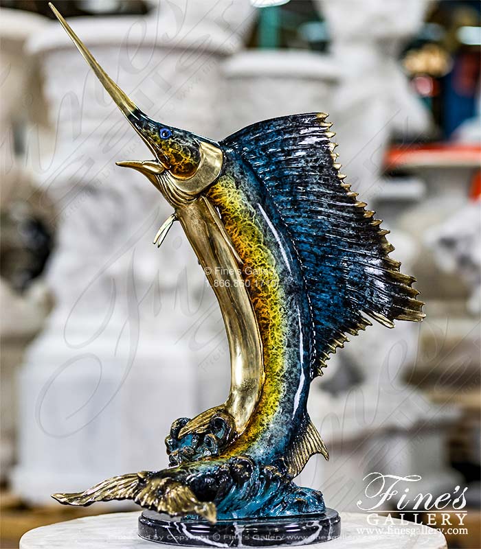 26 Inch Bronze Sailfish Statue