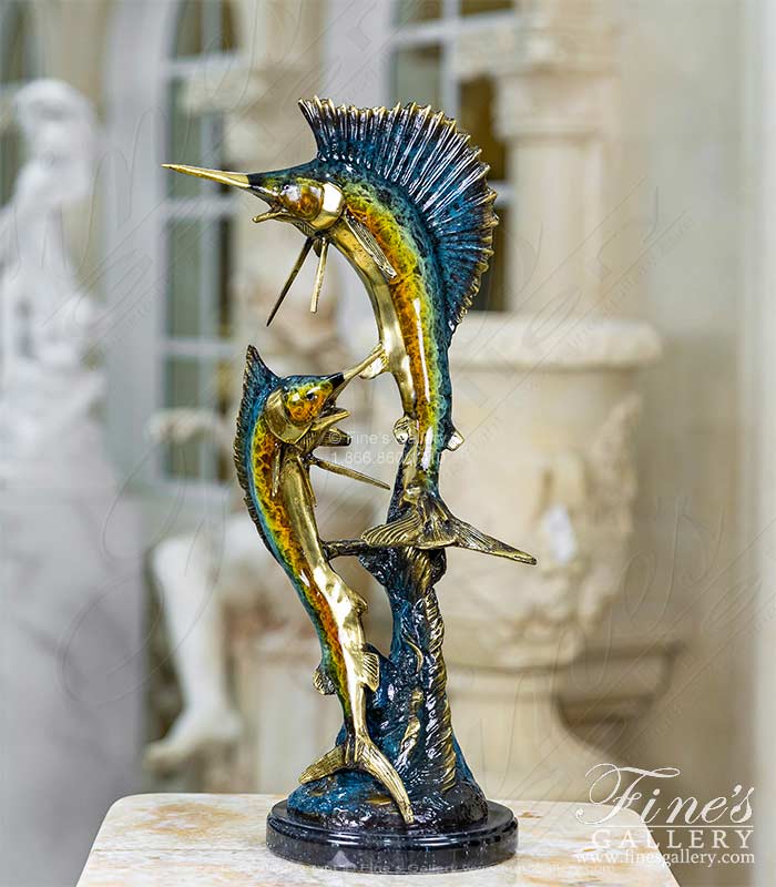 Bronze Sailfish Tabletop Statue