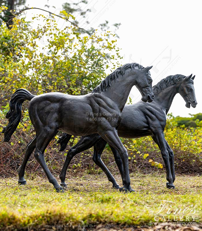 A Pair of horses in lost wax bronze