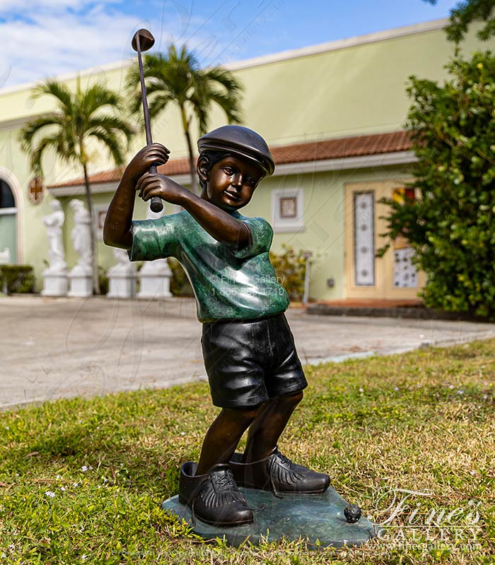 In Dads Shoes Child Golfer Statue