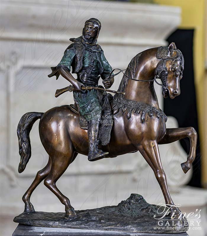 Bronze Horse and Rider Statue