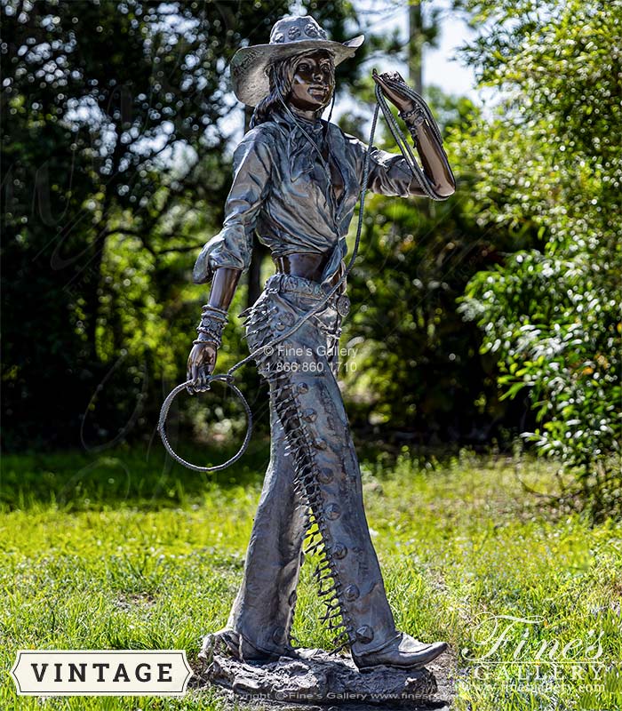 A Vintage Cowgirl Statue 