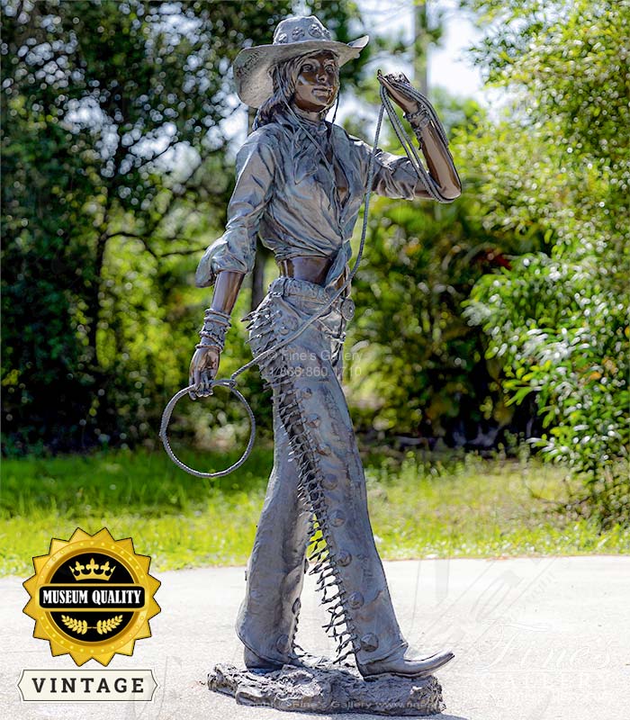 A Vintage Cowgirl Statue 