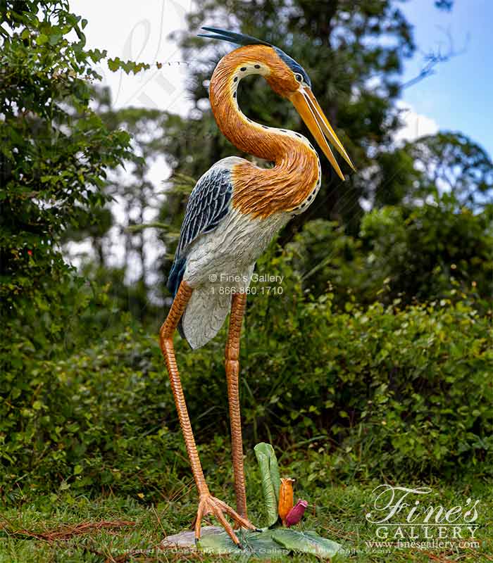 Great Blue Heron Bronze Statue