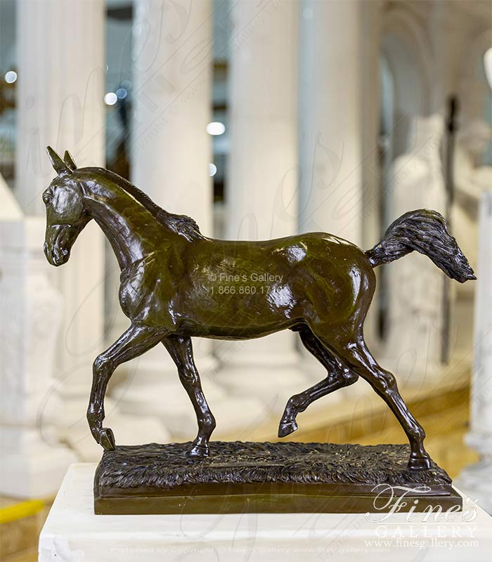 Happily Galloping Horse in Bronze