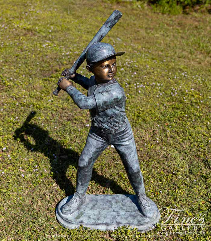 Batter Up Baseball Player in Bronze