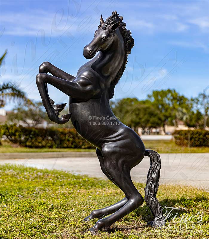 Rearing Horse Bronze Statue