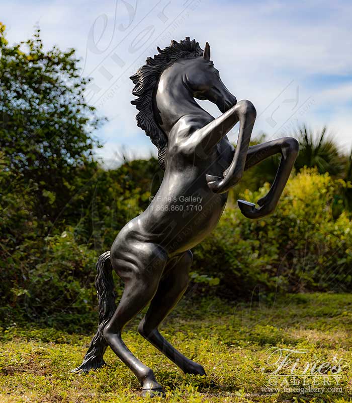 Rearing Horse Bronze Statue