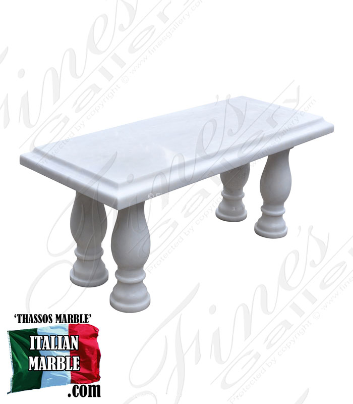 A Classic Contemporary Style Bench in Thassos Marble