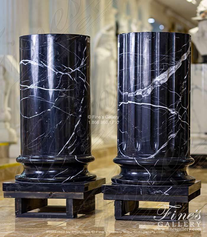 Art Display Pedestal in Nero Marquina Marble