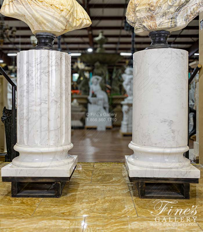 Superb Quality Marble Pedestal in Statuary White Marble