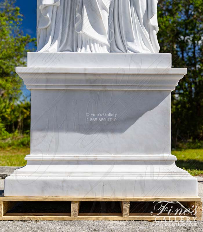 Oversized Pedestal in Statuary Marble