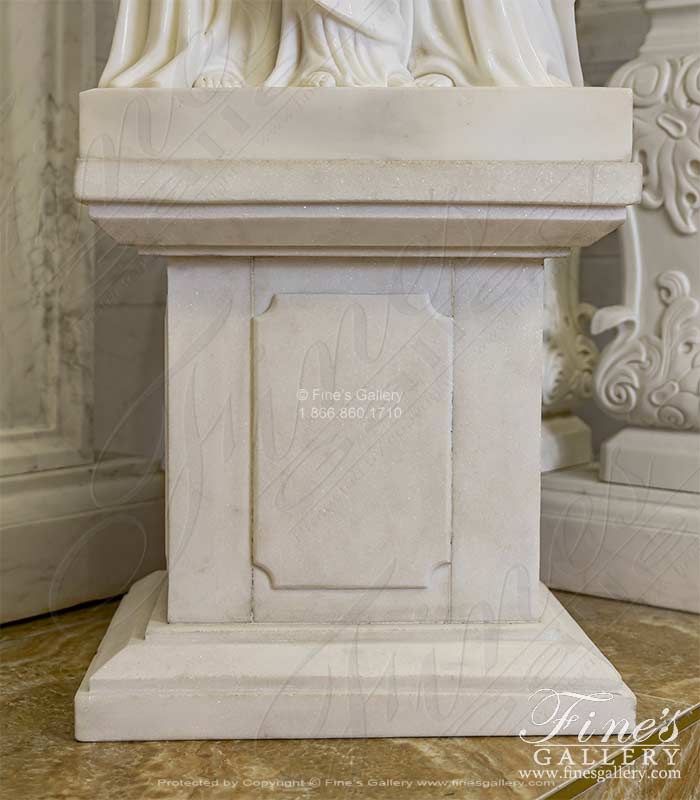 Rectangular Marble Pedestal in Statuary Marble