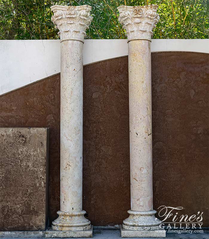 Corinthian Style Columns In Classic Light Travertine ( Vintage )