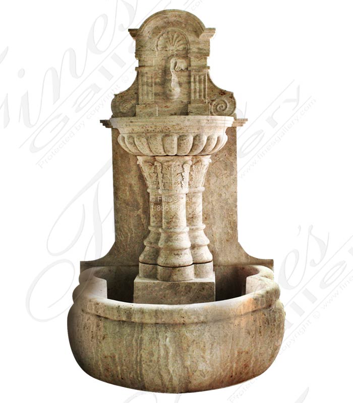 Tuscan Villa Travertine Wall Fountain