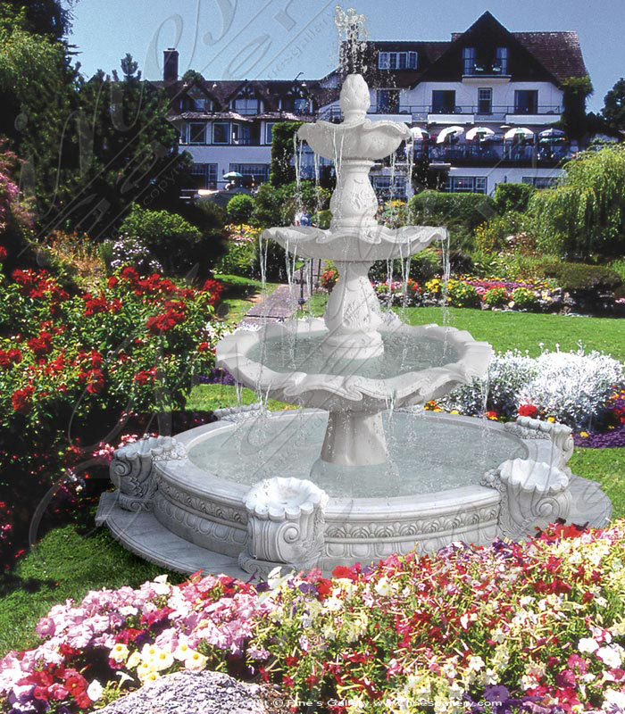 Triple Basin Marble Fountain