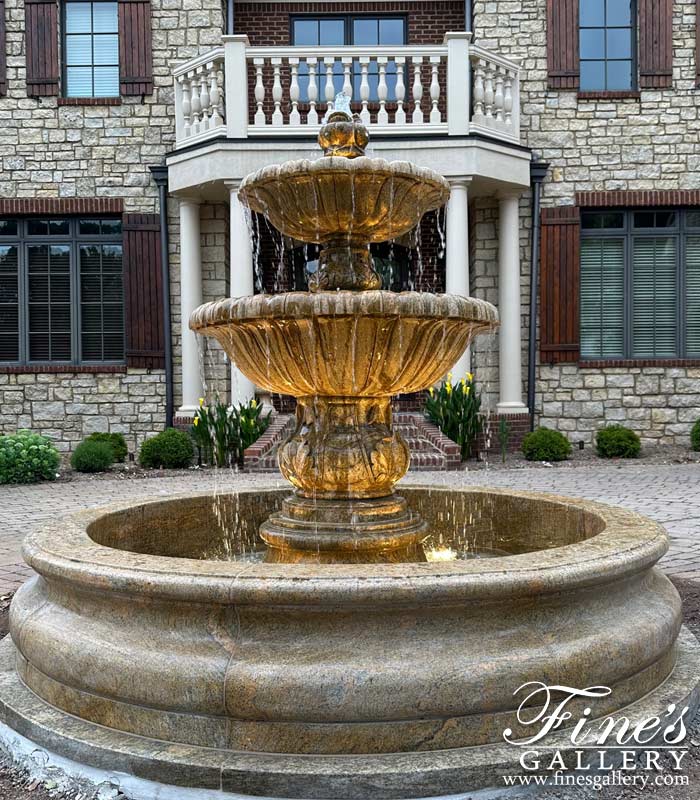 Two Tiered Granite Courtyard Fountain