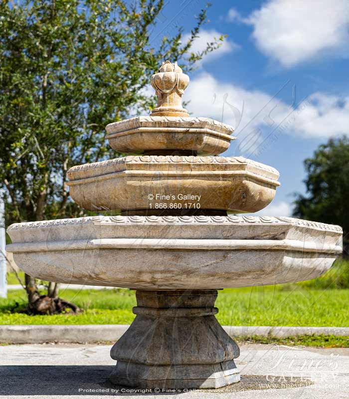 3 Tiered Granite Hexagon Fountain