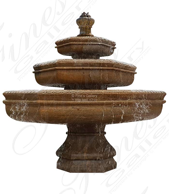 3 Tiered Granite Hexagon Fountain