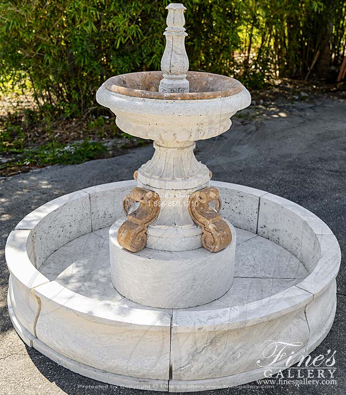 Tiered Fountain in Italian Ivory Travertine