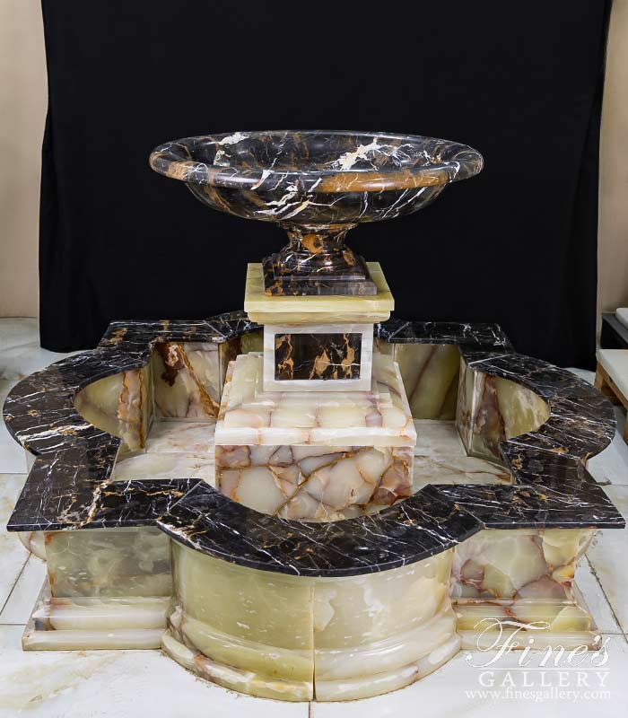 Michelangelo Portoro Marble and Onyx Fountain