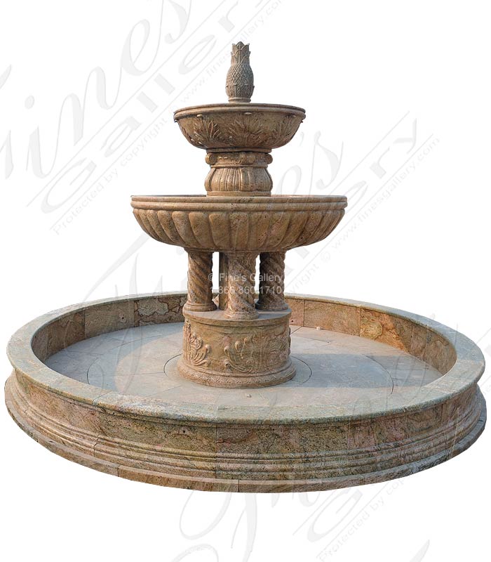 A Luxurious Carved Granite Fountain