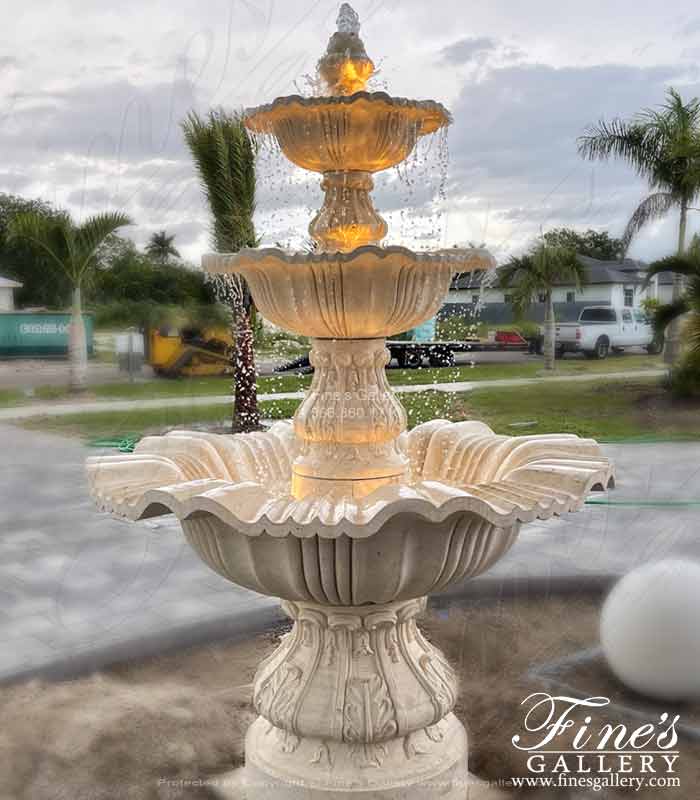 Refined Light Cream Marble Fountain